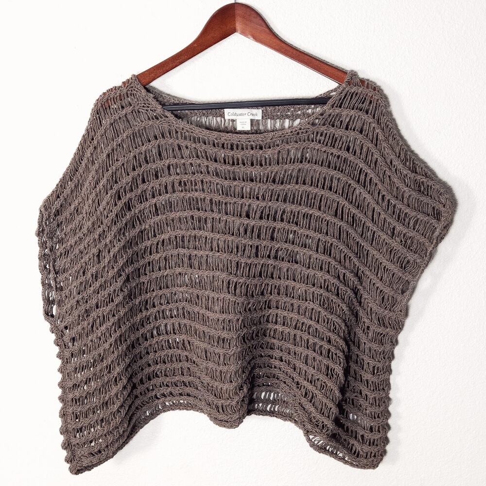 Coldwater Creek Women’s Open Knit Sweater Top Artisanal Boho Size XL